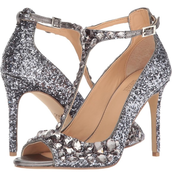 Jewel Badgley Mischka Shoes - Jewel Badgley Mischka Women's Conroy Dress Sandal, Smoke Glitter, 9 M US NEW